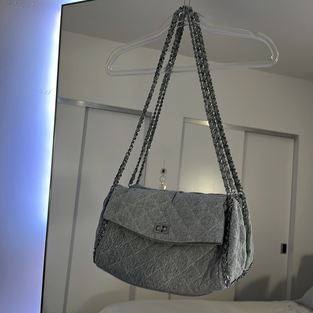 NWOT Vege Label Lina Denim Chain Shoulder Bag